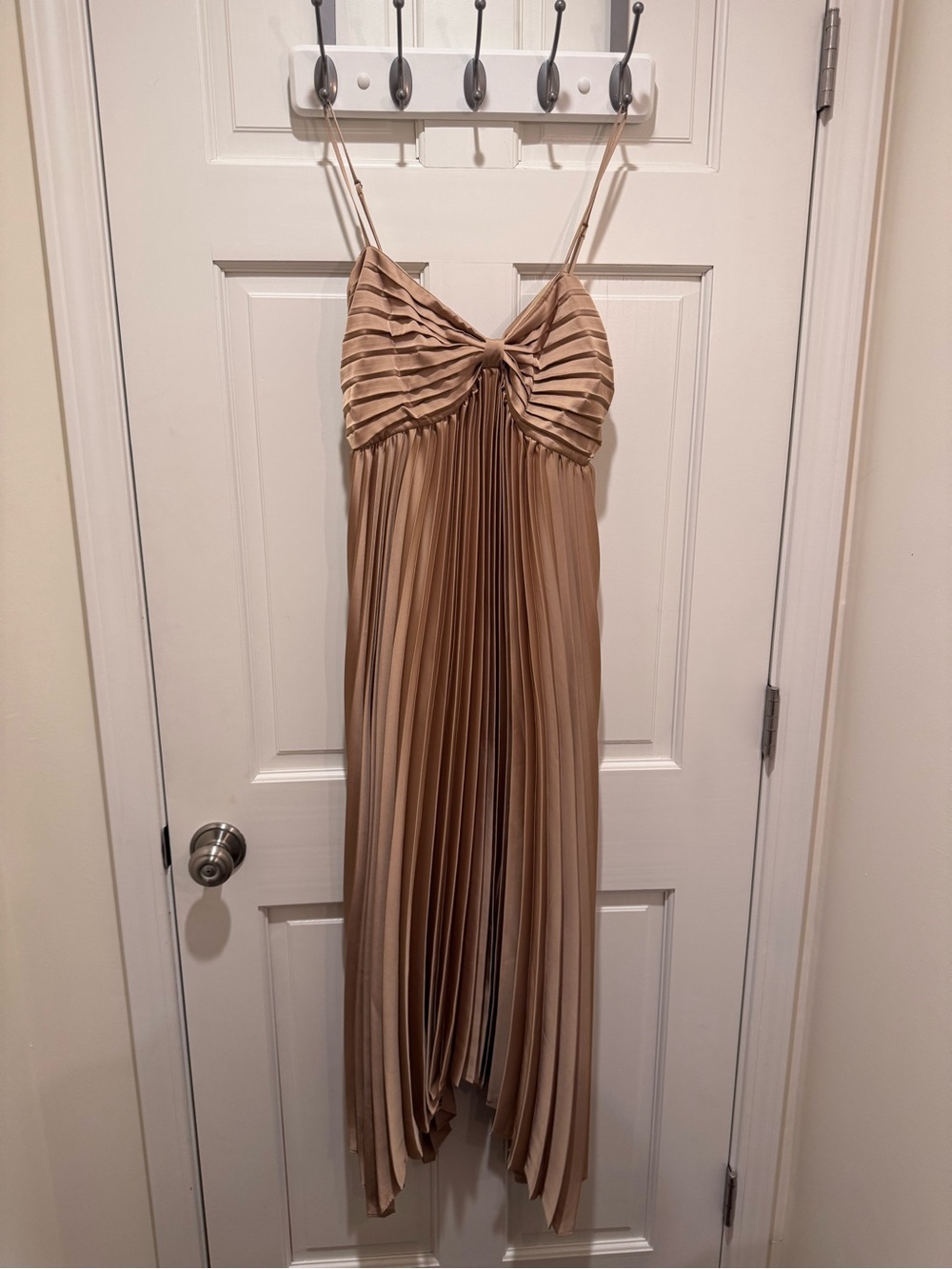 Petal & Pup Vikki Dress Pleated Midi Dress in Gold - Picture 4 of 7